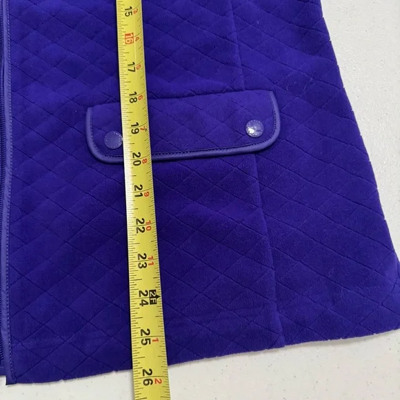 Talbots Diamond Textured Quilted Zip Fleece Purple Jacket NWT XL - Picture 8 of 11